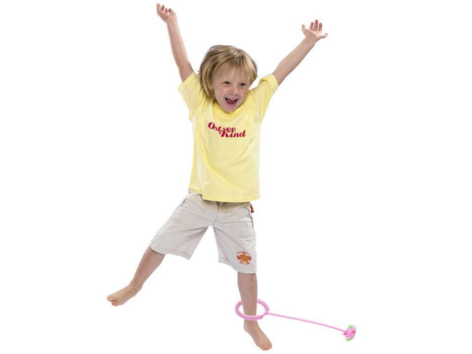 Hula hop na nogę skakanka skipper piłka świecąca migająca LED różowa