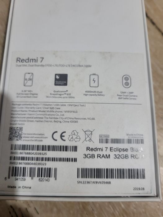 xiaomi redmi 7 3/32