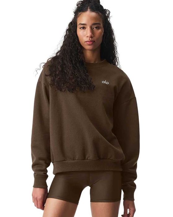 Світшот Alo Yoga Accolade Crew Neck Pullover Silver Logo Espresso