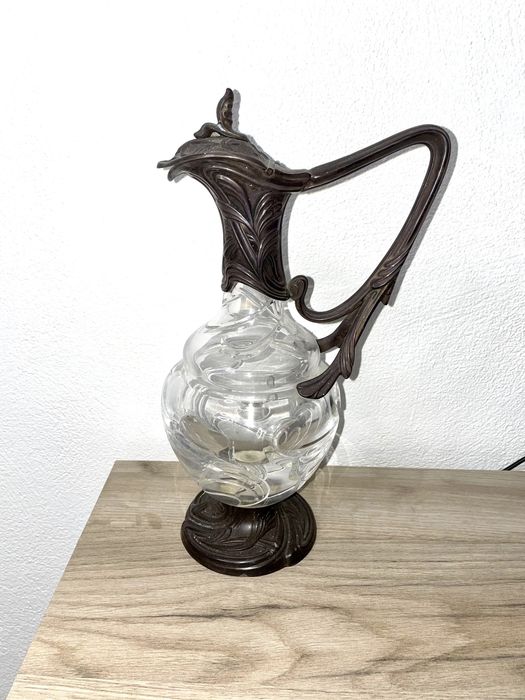 Decantador de vinho de prata Topázio e cristal
