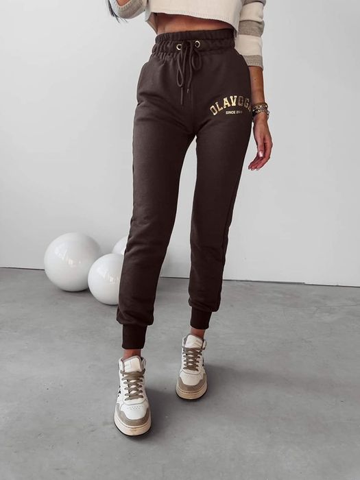 Spodnie damskie Olavoga Mone S M czarne szare brązowe grafifowe