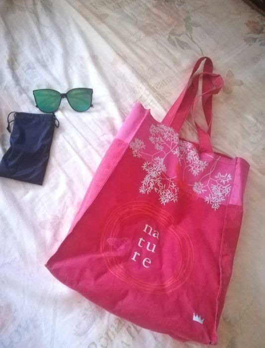 Сумка шопер красная Червона пляжная