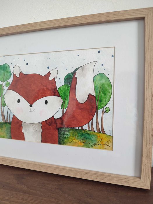 Quadro pintado à mão Ilustração ao vento da pintora Márcia Santos