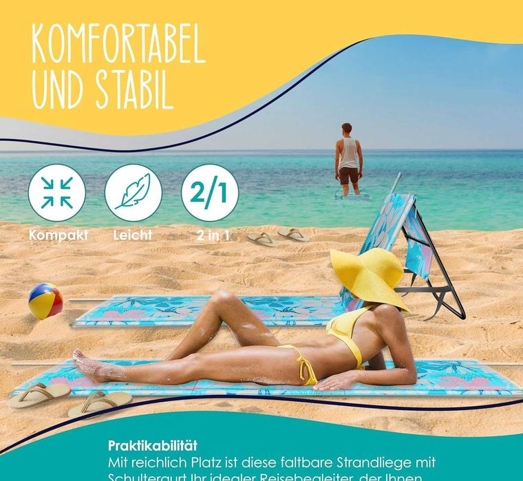 Nowy leżak plażowy / leżaki / leżanka / mata / KESSER !8857!