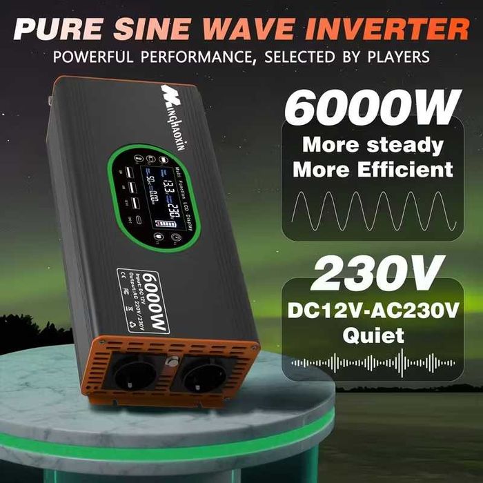 Инвертор напряжения  Minghaoxin 6000W с чистой синусоидой, хорошее качество,хорошая цена