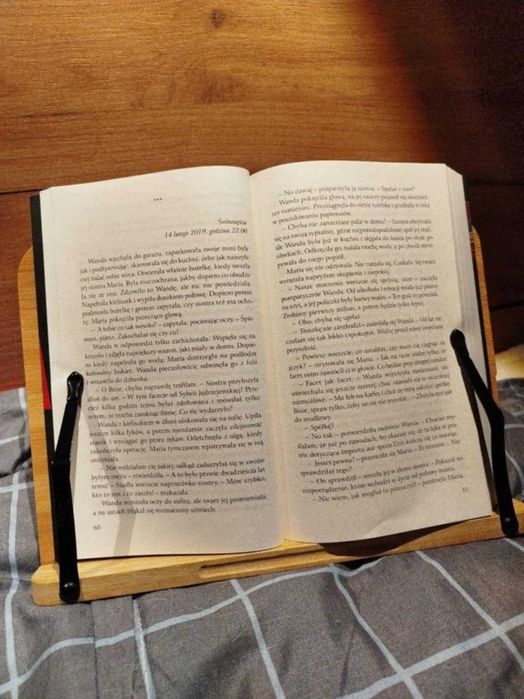 Bambusowa podstawka / stojak na książkę i tablet, regulowana podpórka