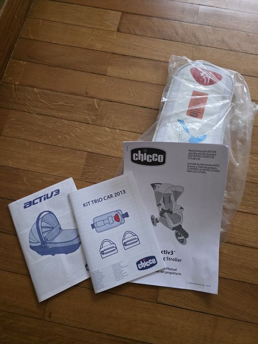 Trio Chicco Activ3 – Carrinho Todo-o-Terreno + Ovo + Alcofa (Excelente