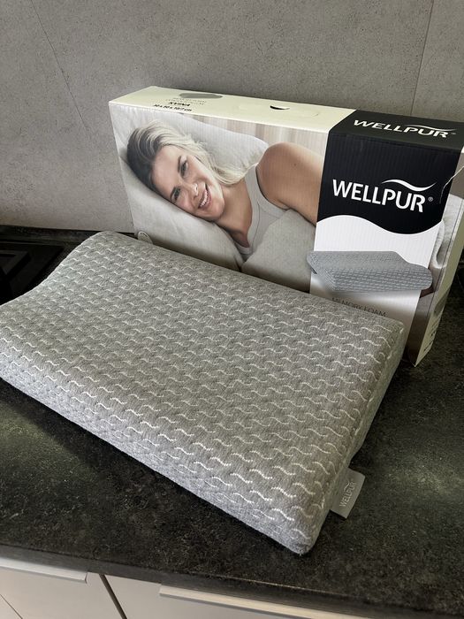 Подушка WELLPUR KVINA Memory foam AIR ортопедична сіра з памʼяттю
