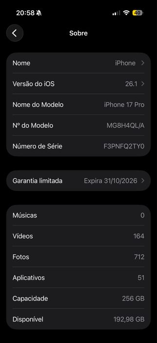 Iphone 17 PRO nao negociavel