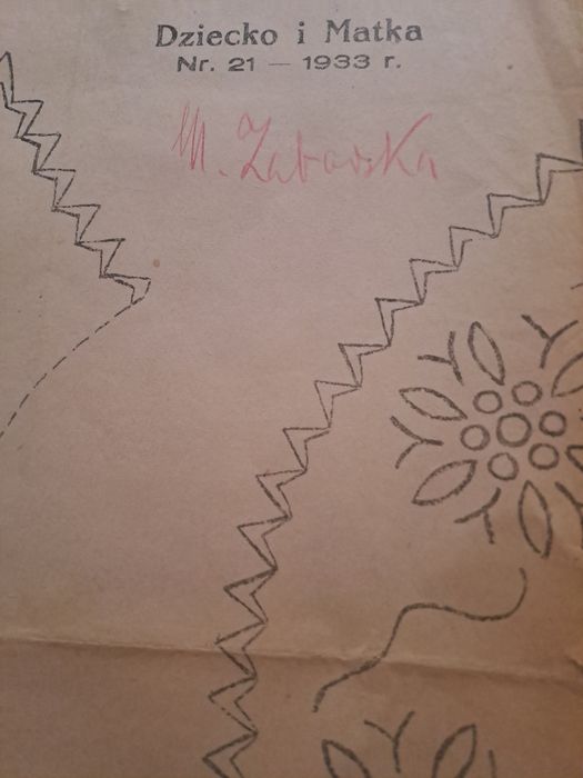 Przedwojenne wzory 1933 rok Kołnierz z mankietami, Szlaczek do  sukien