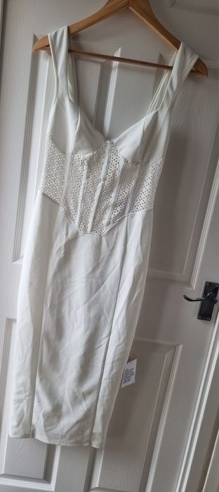 Asos biala gorsetowa sukienka elegancka rozmiar M