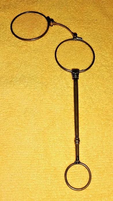 Óculos antigos dobráveis ​​para leitura, óculos Lorgnette