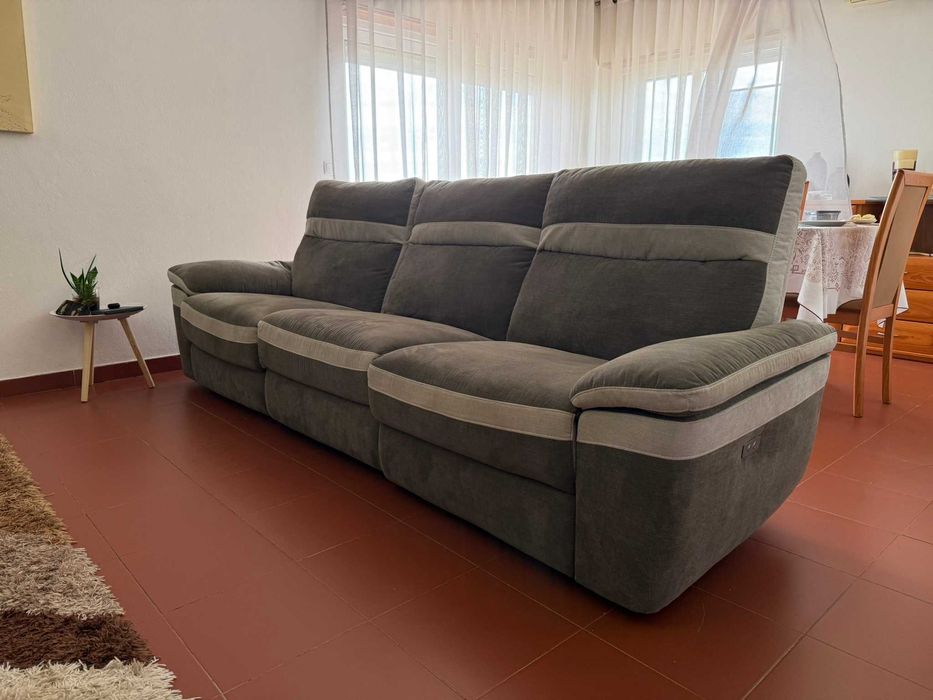Sofá 3 Lugares Relax Elétrico  Bege 280cm — Novo — €730