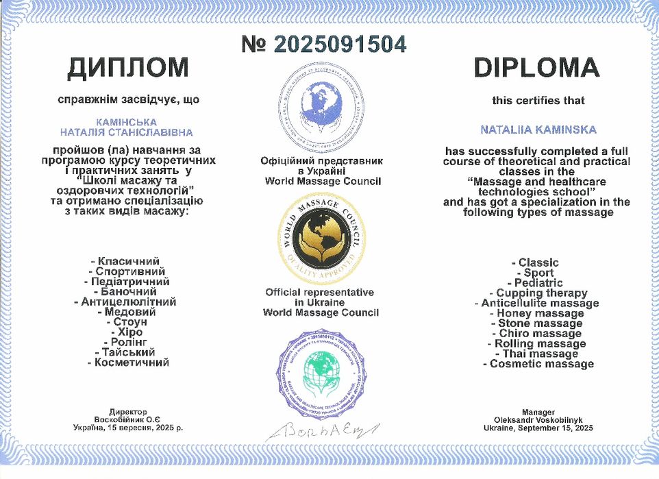 Профессиональный массаж