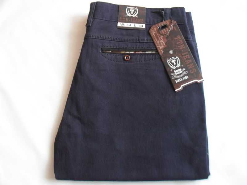 SPODNIE MOCNE CAŁOROCZNE - bawełniane chinosy męskie - W40 L34 - NOwe