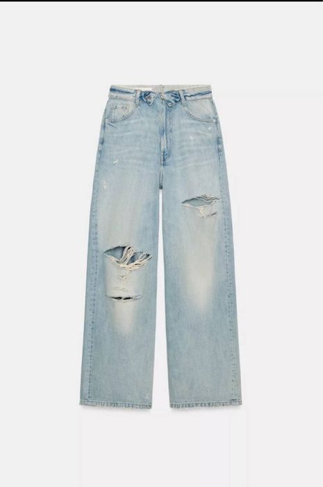 Джинсы Zara (Fold over Ripped Jeans)