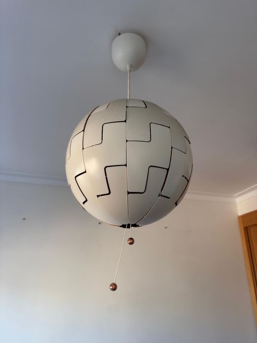 Candeeiro suspenso, branco/cor de cobre, 35 cm