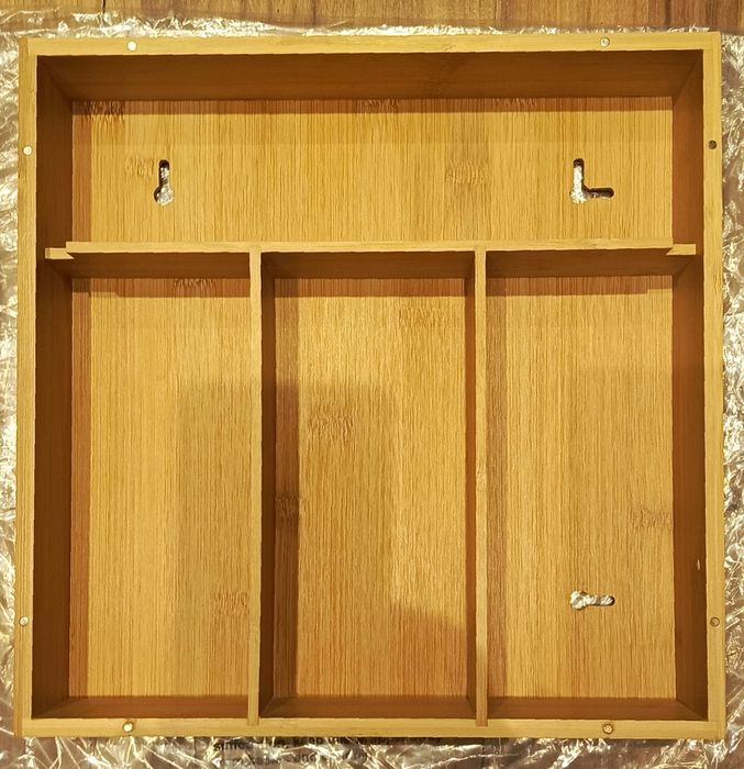 Bambusowy organizer,pojemnik,do przechowywania torebek foliowych.