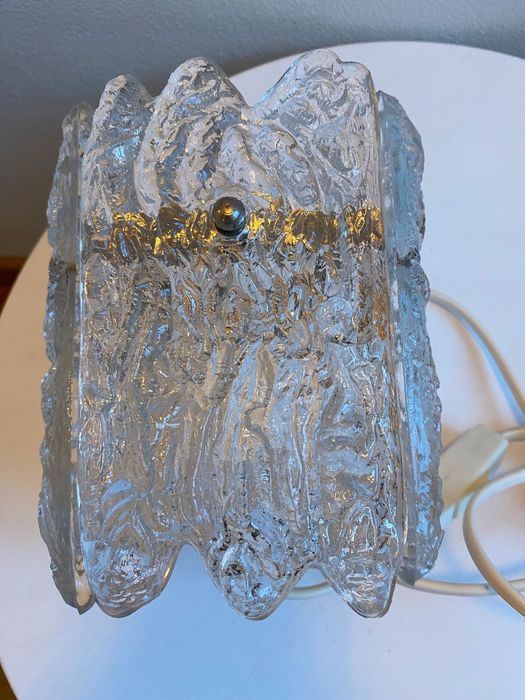 Kinkiet Kalmar Austria lampa szkło mrożone lata 60 oryginał sprawny