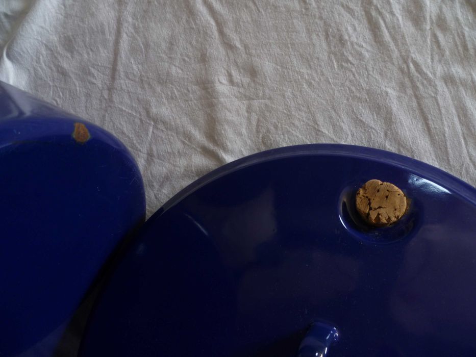 Panela esmalte azul 36cm Ø  31cm alto WESTFALIA R. F. Alemanha anos 70