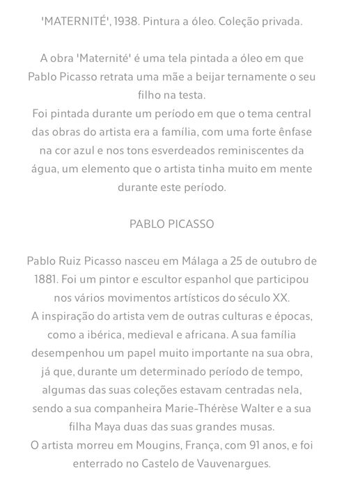 CADERNO DE LINHO 'MATERNITÉ® DE PICASSO Zara Home NOVO