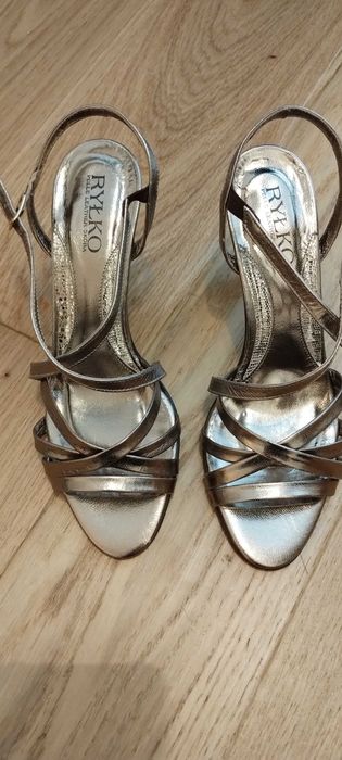 Złote szpilki, sandałki, Ryłko, rozm. 38