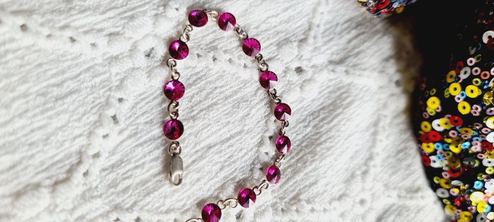 Nowa srebrna bransoletka srebra Swarovski
