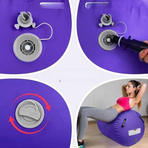 Wałek Gimnastyczny Dmuchany Air Roll 120 x 75 cm do Akrobatyki pompka