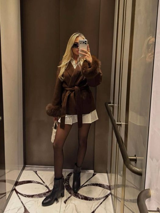 Пальто в стилі «ОLD MONEY» Пончо жіноче тепле. Жіночий верхній одяг