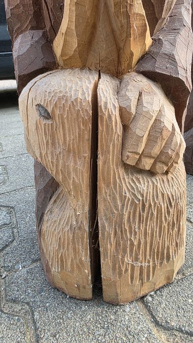 Piękne rzeźby ludowe sygnowane 77cm