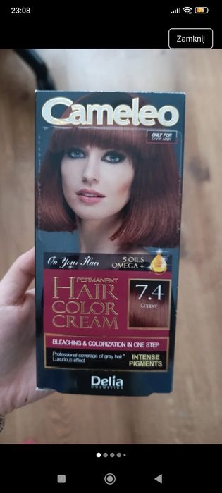 NOWA farba do włosów Delia cosmetics Cameleo hair color cream 7.4 copp