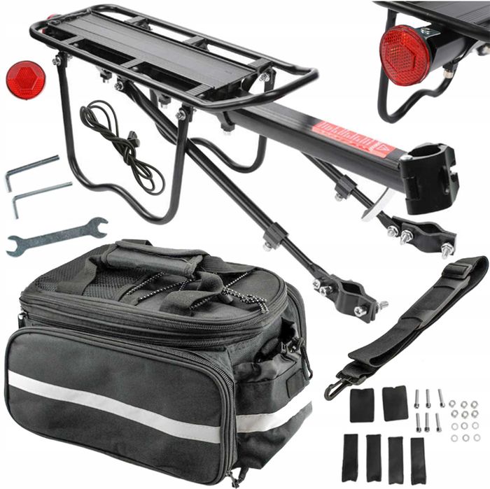 NOWA torba rowerowa + bagażnik aluminiowy uniwersalny ZESTAW mocny