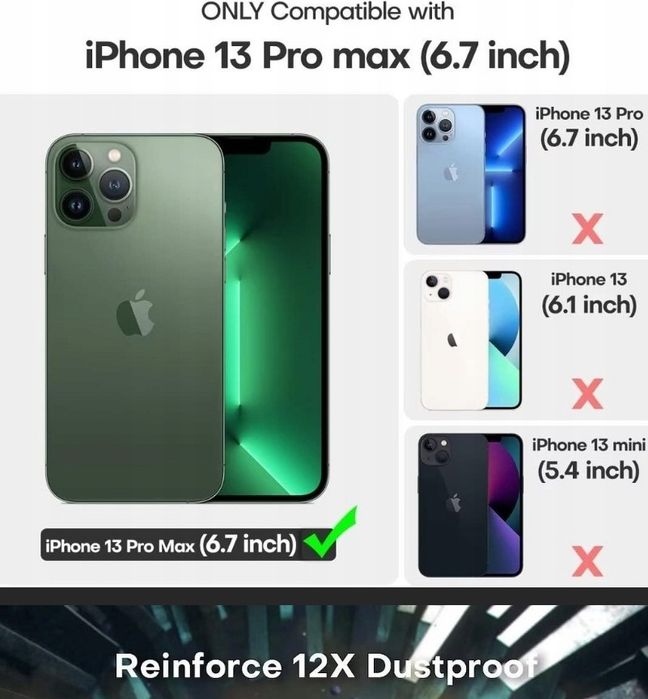 TOCOL Etui 5 w 1 do iPhone'a 13 Pro Max, z 4-pak