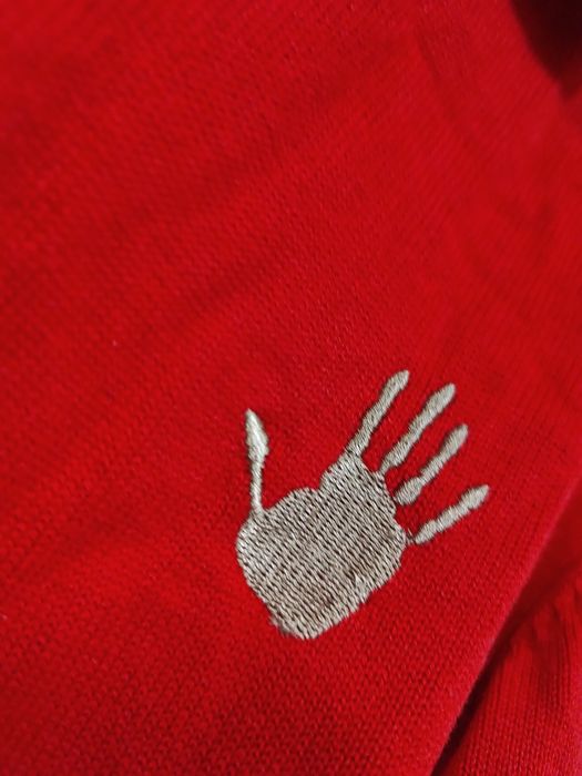 Polo sweter dziergany LFC czerwony ładny M męski sportowy elegancki