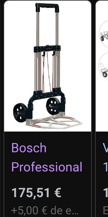 Carrinho Bosch até 120kg+Extensão 30 metros estanque /Terra