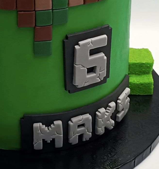 Napis tabliczka na tort Minecraft Imię+Cyfra Cena za 1 znak topper