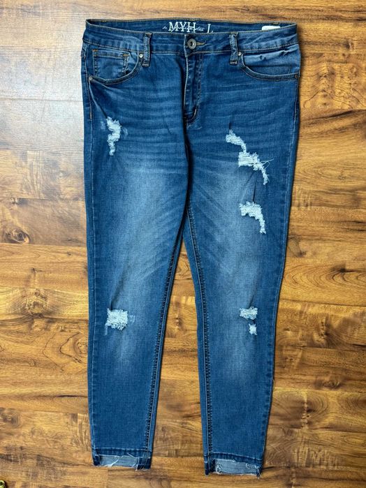 Spodnie jeansowe elastyczne rozdarciami jeansy stretch My Hailys L 40
