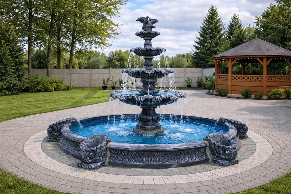 Fontanna MONTAŻ pompa ogrodowa betonowa kamienia BASEN