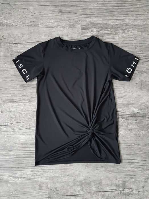 Röhnisch Jolie czarny t-shirt treningowy z ozdobnym węzłem roz. XS