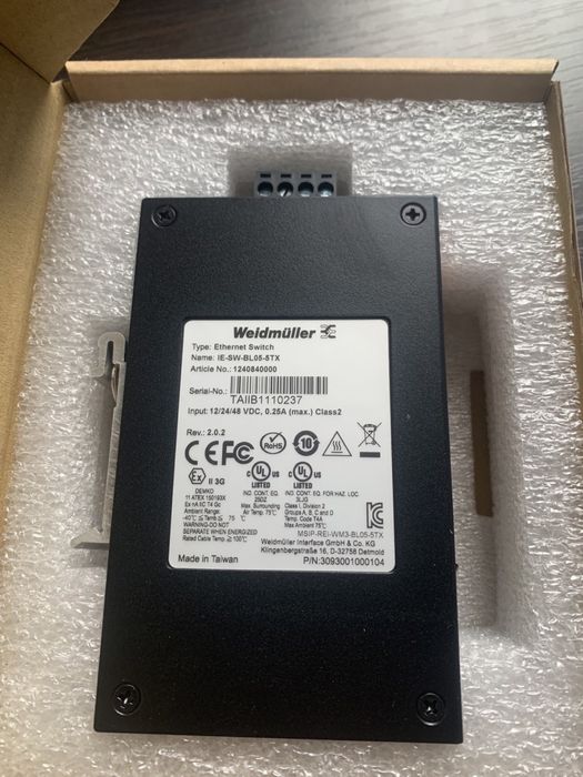 Мережевий комутатор (свіч) Weidmuller.   ІE-SW-BL05-5TX V2.0.2