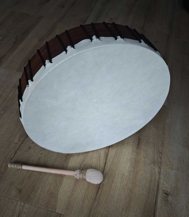 Bęben szamański 47 cm + pałka , obręcz palisander (dostawa 0zł)