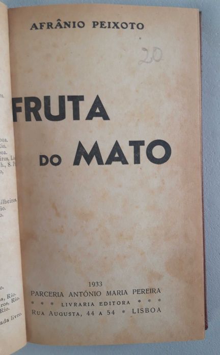 Livro Ref Par 2- Afrânio Peixoto - Fruta do Mato