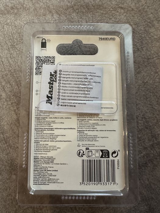 Cadeado com combinação MASTER LOCK 7640EURD 40MM
