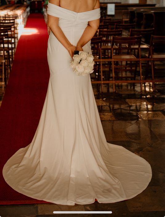 Suknia slubna rybka syrena tren Asos M/L