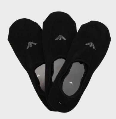 Emporio Armani skarpety mikrostopki Calza bawełna czarne 3-Pack