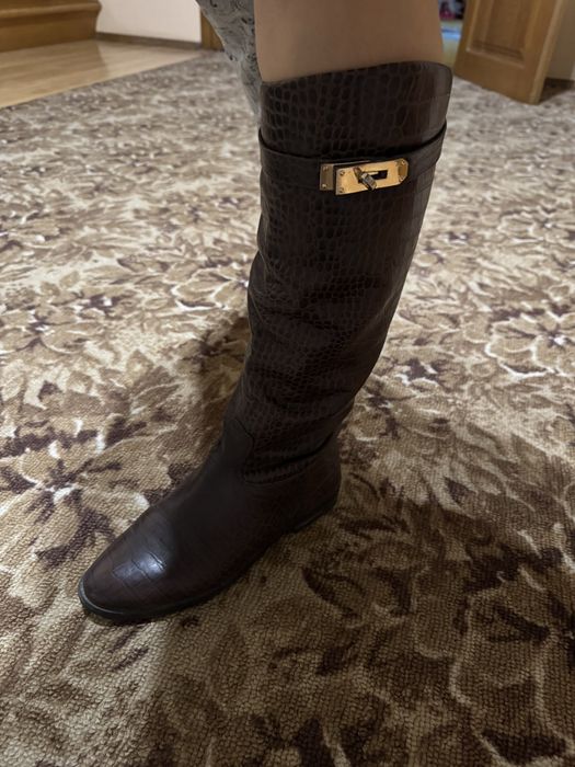 Сапоги зимові шкіряні під гермес