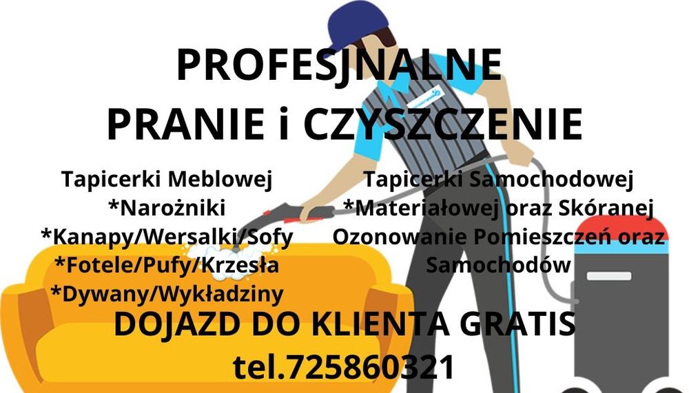 PRANIE Tapicerek Meblowych i Samocodowych oraz Ozonowanie Dojazdem do