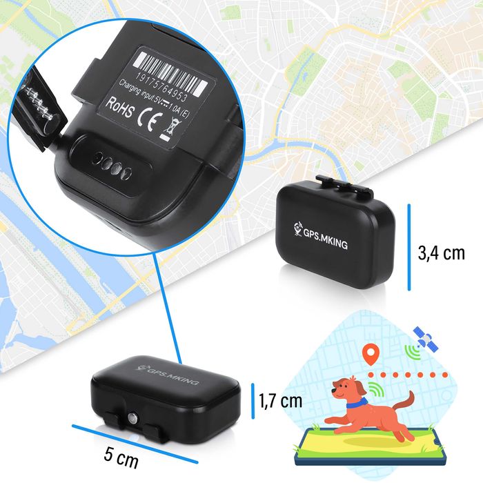 Lokalizator GPS 4G  PSA KOTA uchwyt na obroże APLIKACJA MK059