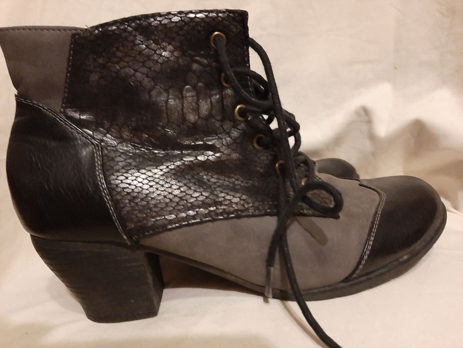 buty damskie, obcas, za kostkę, sznurowane, buty