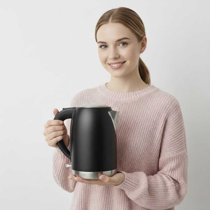 Elegancki czajnik VICCIO FK-1507-2K stalowy 1,7l 2200W Czarny 10KG3